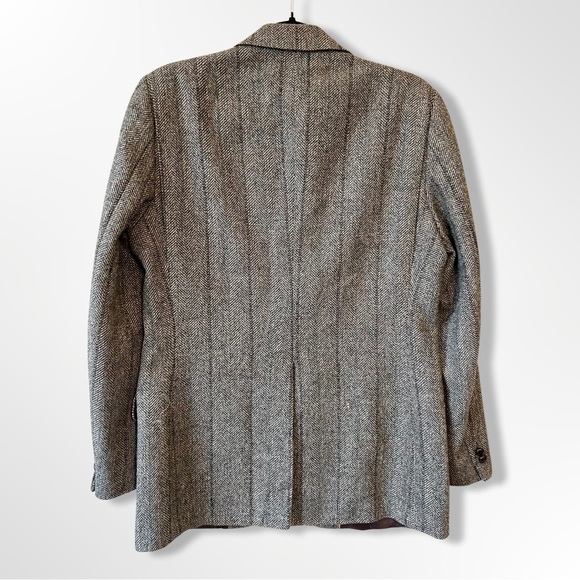 Vintage Hyde Park Union Made Pure Wool Striped Herringbone Tweed Blazer - Picture 2 of 15